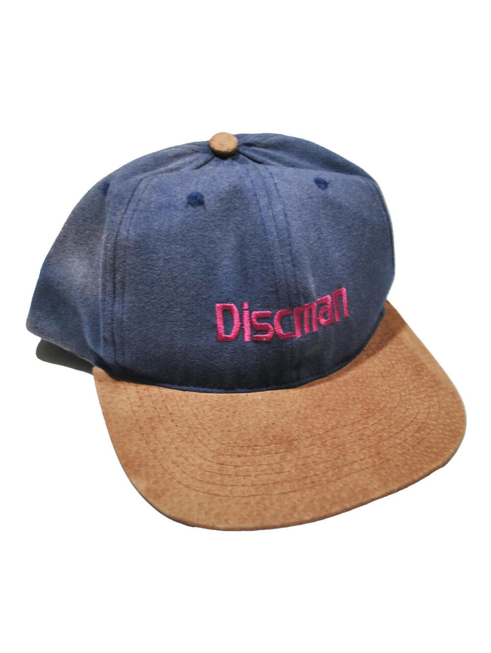Vintage Discman Sony Electronics Camera 90s Navy Snapback Hat Cap